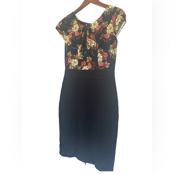 Burberry Black Dress with Navy Floral Top Size L - Picture 4 of 6